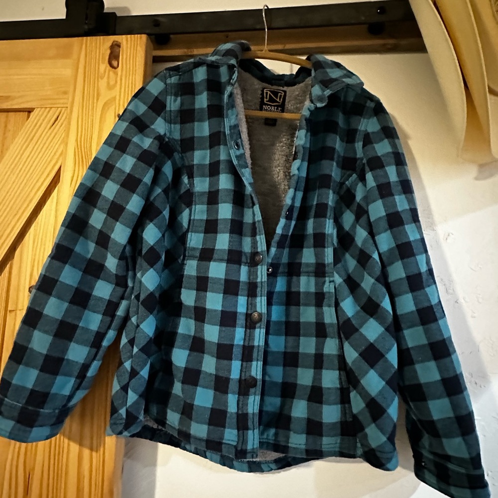 Blue and Black Plaid Jacket
